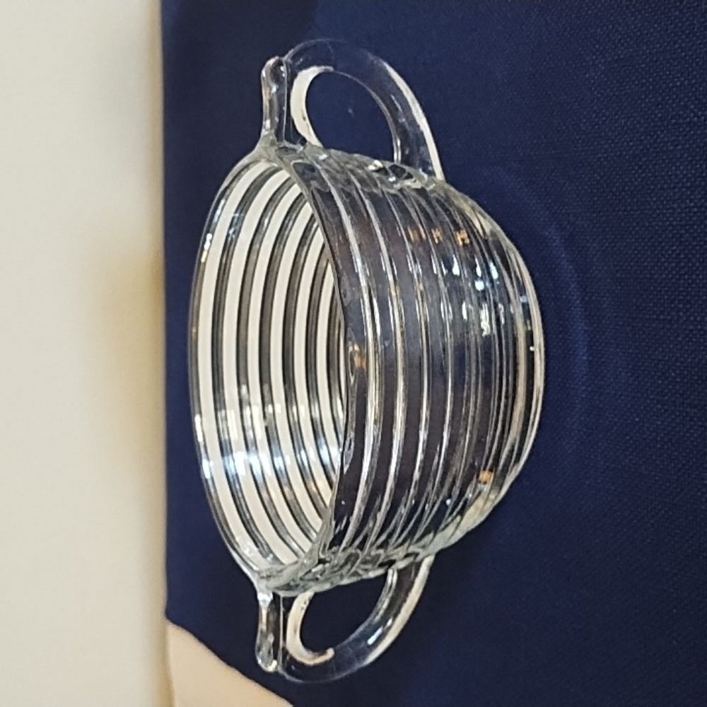 ANCHOR HOCKING MANHATTAN CLEAR GLASS CREAMER & SUGAR BOWL - Picture 3 of 10